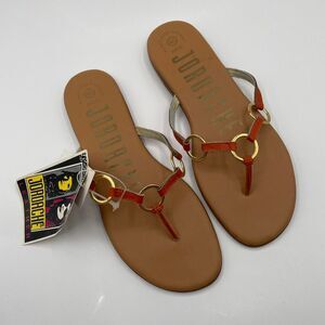 Vintage Deadstock Jordache Orange Boho Sandals Summer Beach Indie 90's Coastal
